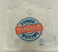 Vintage defunct Phar mor buying power graphics plastic store shopping bag - $365.13 MXN