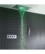 Cascada Luxury 14&quot; x 20&quot; Square Ceiling Mounted LED Shower System With 3... - £907.38 GBP+