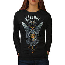Wellcoda Eternal Knight Fantasy Womens Long Sleeve T-shirt, Axe Casual Design - £19.34 GBP