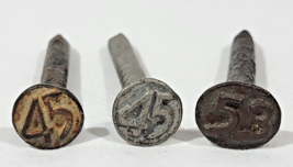 Vintage Lot of 3 Numbered Railroad Nails - $19.79