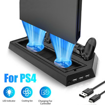 Cooling Fan Stand External Cooler for PS4 Pro Controller Charging Dock S... - £31.44 GBP