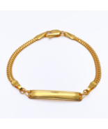 22ct Yellow Gold Flat Link Chain Kids Gold Bracelet 5.4&quot;inches - $680.37 CAD
