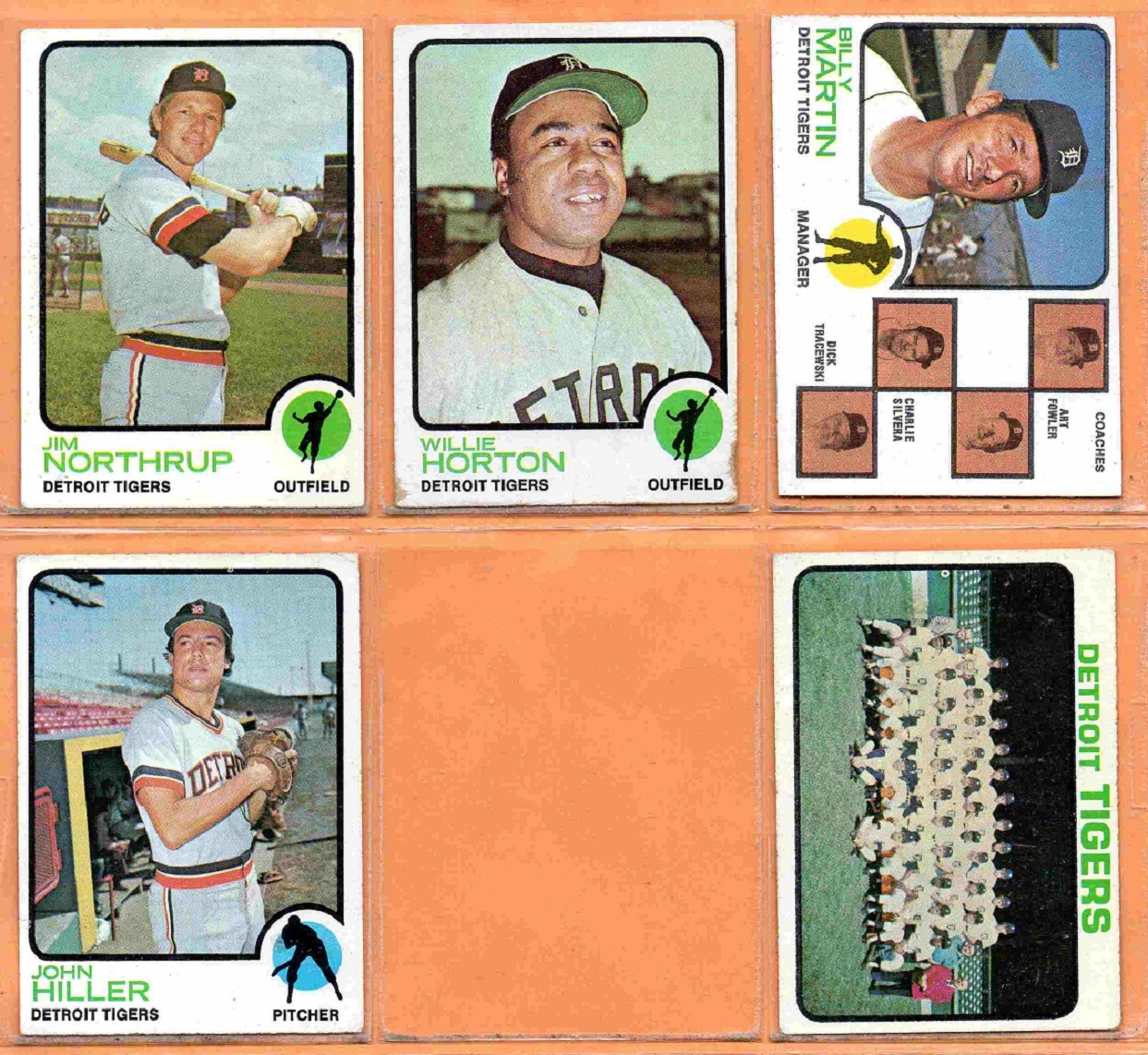 Primary image for 1973 Topps Detroit Tigers Team Lot 13 Willie Horton Billy Martin Jim Northrup  !