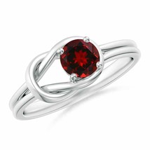 Authenticity Guarantee 
ANGARA Solitaire Garnet Infinity Knot Ring in 14K Whi... - £408.14 GBP