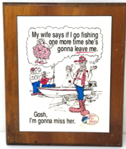 Bass Pro Shops Funny Sign Wife Fishing Hillbilly 1980s Vintage - £15.11 GBP