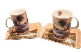 Tropical  Dishes Mugs Tray Set Vintage Ashdene Fine Bone China Melamine ... - $9.74