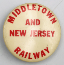 Vintage Middletown &amp; New Jersey Railway MNJ Round Pin 1.5&quot; Diameter - £14.51 GBP