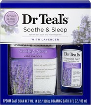 Dr. Teal&#39;s Soothe &amp; Sleep Epsom Salt &amp; Foaming Bath with Lavender, 2 Piece Trave - £21.57 GBP