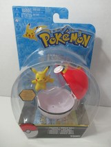 Pokemon Pikachu + Repeat Ball figure clip on red ball TOMY new - £9.33 GBP