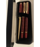 Fitzgerald&#39;s Casino Pen Set Reno 2 Ball Point Pens &amp; Opener Red Refillable - $41.13 CAD