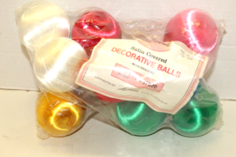 Vintage Lee Wards Satin Covered Decorative Balls With Hangers 12 Count 2 7/8&quot; - £58.05 GBP