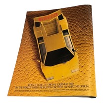 Lamborghini Countach Pirelli Tires 1980’s Yellow VTG Print Ad Italian Wa... - $7.91