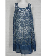 CUT LOOSE Layering Tunic Dress Sheer Floral Burnout Blue NWT Medium - £62.31 GBP