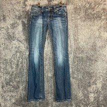 Miss Me Bootcut Jeans Womens 27 30x33 Dark Wash Flap Pockets Western Rodeo - £17.65 GBP