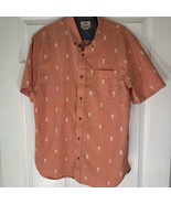 VANS Short Sleeve Coral Pineapple Skull Short Sleeve Button Up Shirt, Me... - $19.18 CAD