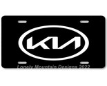 Kia New Logo Inspired Art White on Black FLAT Aluminum Novelty License T... - £14.38 GBP