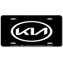 Kia New Logo Inspired Art White on Black FLAT Aluminum Novelty License T... - £14.33 GBP