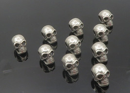 925 Sterling Silver - Vintage Lot Of 10 Shiny Skull Head Slide Pendants ... - $249.28 CAD