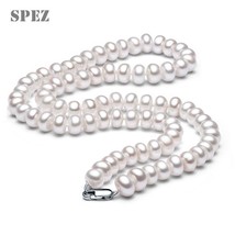 SPEZ Real 925 Sterling Silver Pearl Necklaces 100% Natural Freshwater Pearl Chok - £22.65 GBP