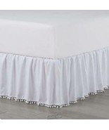 Pom-Pom Bed Skirt White Queen/King - $45.55 CAD