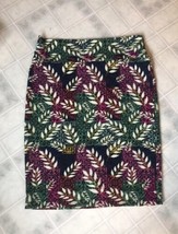 Lularoe Cassie Skirt 2XL Black Pink Green Floral Pencil Skirt Pull On style - £17.75 GBP