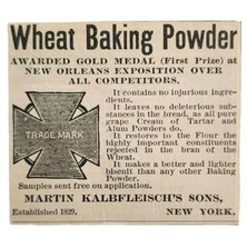 Kalbfleisch Wheat Powder 1885 Victorian Advertisement New Orleans Expo ADBN1A17 - £10.03 GBP