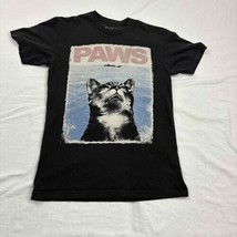 Riot Society Paws Cat Unisex Graphic Tee T-Shirt Grey Short Sleeve Crew ... - $14.85