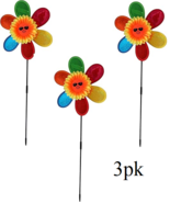 3-Pack Sunflower Wind Spinners Garden Decor - Colorful Pinwheels 10.75" - $14.84