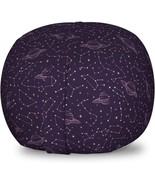 Ambesonne Galaxy Storage Toy Bag Chair, Saturn Along The Planets, Plum P... - $54.27 CAD