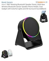 Wireless Induction Speaker- 4 in1 Bluetooth Speaker Phone Stand with Col... - $24.63