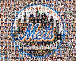 New York Mets Mosaic Print Art designed using 100 of the greatest Mets P... - £34.36 GBP+