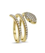 10k Yellow Gold Wrap Snake Ring CZ Band Size - $5,626.22 MXN