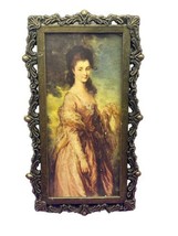 Vintage Italian Portrait Woman Ornate Metal Picture Frame Made Italy 4.5&quot; Lady - £44.83 GBP