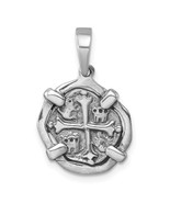Sterling Silver Rhodium-plated Polished and Antiqued Medieval Coin Pendant - $44.29 CAD