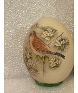 Egg Shaped Bird Decorated Oval Structure  1.5&quot; X 2&quot; *Pre-Owned/No Base* DMA - $9.99
