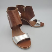 Dolce Vita Womens Sandal Multicolor Brown Open Toe Side Zipper Wedge Heels Sz 10 - £18.66 GBP