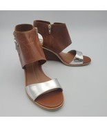 Dolce Vita Womens Sandal Multicolor Brown Open Toe Side Zipper Wedge Hee... - £18.91 GBP