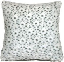Snow Leopard Faux Fur 20x20 Throw Pillow, with Polyfill Insert - £27.93 GBP