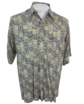 Pierre Cardin vintage Men Hawaiian camp shirt p2p 24&quot; M batik abstract f... - £15.50 GBP