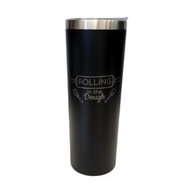 Rolling in the Dough Baking Theme Black 20oz Skinny Tumbler LA5035 - £16.01 GBP