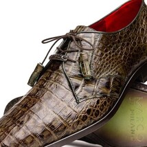 Men's Shoes genuine caiman crocodile dress derby Lacio WoodGreen image 3