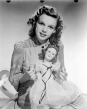 Judy Garland rare young pose holding Judy Garland doll 11x14 inch photo - $19.99