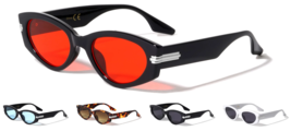 Slim Sleek Cat Eye Rectangle Sunglasses Classic Casual Retro Designer Fashion - £7.78 GBP