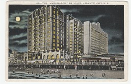 Vintage Postcard The Ambassador Hotel by Night Atlantic City New Jersey - £5.53 GBP