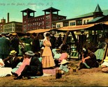 Vtg Postcard 1909 - Jolly Party on the Beach - Atlantic City New Jersey ... - $13.31