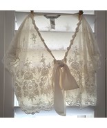 Delicates sz S Small lace cream off white shrug jacket tie sheer lingeri... - $42.10 CAD