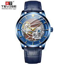 Mechanical Watch Movement Men&#39;s Leather Belt Mechanical Watch Waterproof... - £75.84 GBP