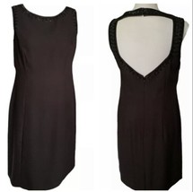 Liz Claiborne Night Dress Black Sleeveless Beaded Open Back Sz 10 Cockta... - £22.91 GBP