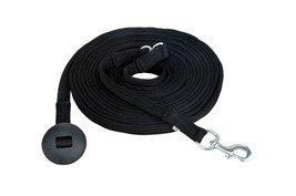 Horse Long Soft Cotton Web Lunge Line Black 98J01 - $550.93 MXN