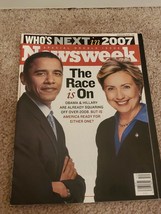 Newsweek Magazine 1er janvier 2007 Barack Obama Hillary Clinton sans étiquette - £25.65 GBP